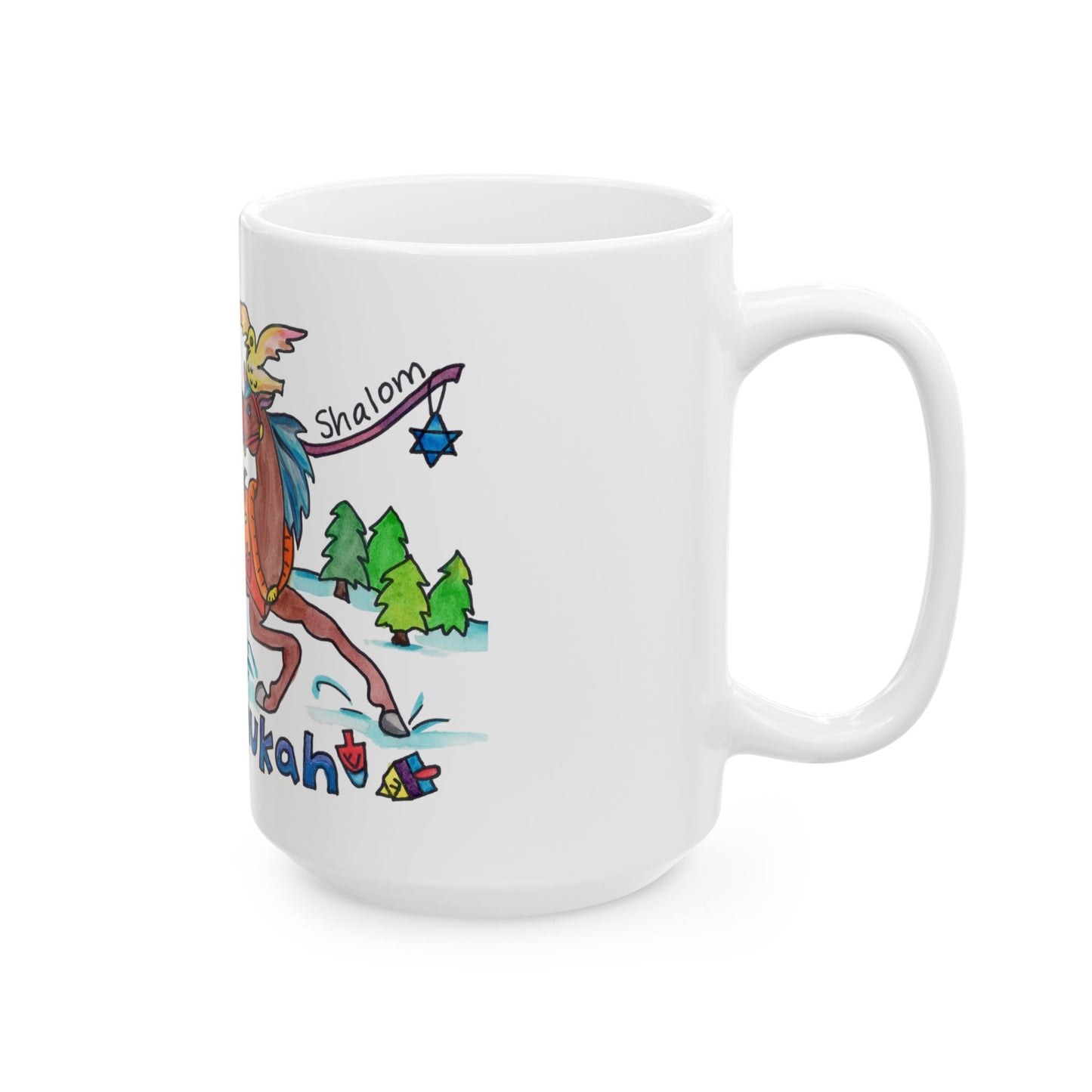 Happy Chanukah Ceramic Mug, (15oz)